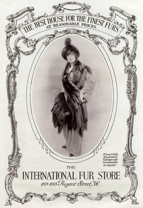 Framed Print : Advert for International Fur Store, stole & muff 1913 Framed Print : Advert for International Fur Store, stole & muff 1913