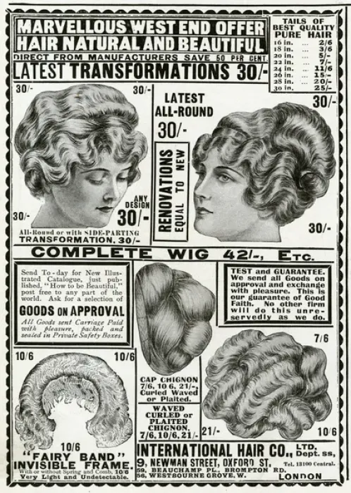 Framed Print : Advert for International Hair Co. 1913 Framed Print : Advert for International Hair Co. 1913