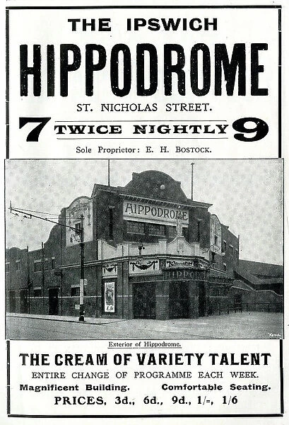 Advert, Ipswich Hippodrome, St Nicholas Street