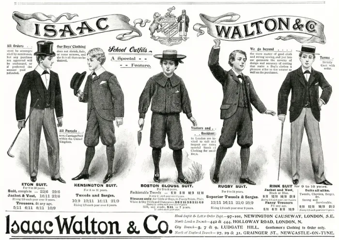 Framed Print : Advert for Isaac Walson school outfits 1897 Framed Print : Advert for Isaac Walson school outfits 1897