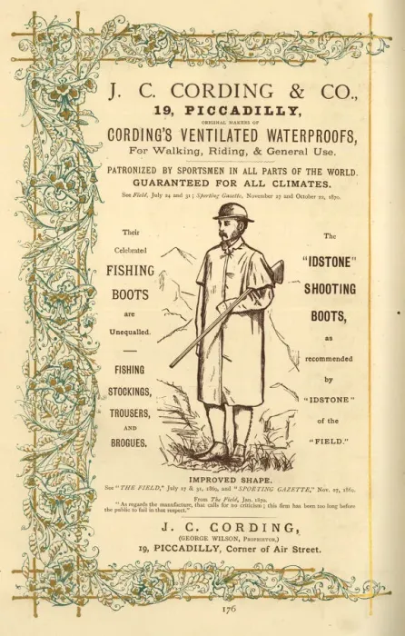Framed Print : Advert, J C Cording, waterproof clothing and footwear Framed Print : Advert, J C Cording, waterproof clothing and footwear