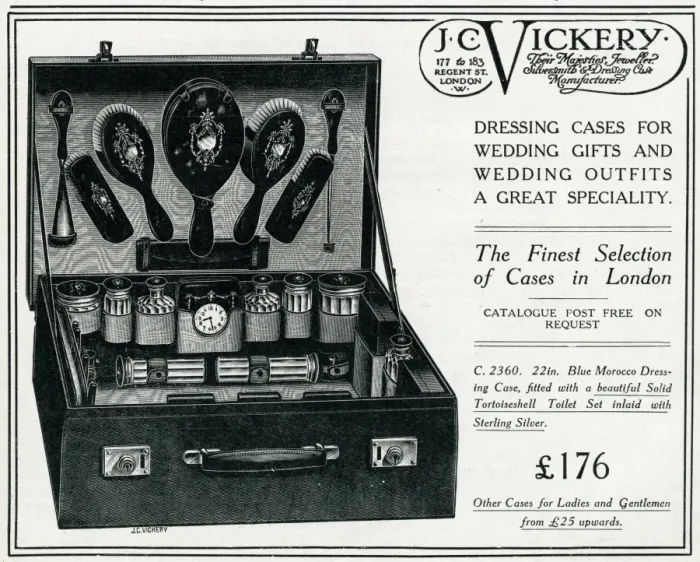 Framed Print : Advert for J. C. Vickery dressing case 1920 Framed Print : Advert for J. C. Vickery dressing case 1920