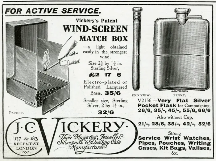 Framed Print : Advert for J. C Vickery wind screen for match box 1914 Framed Print : Advert for J. C Vickery wind screen for match box 1914