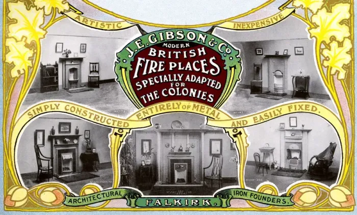 Framed Print : Advert, J E Gibson & Co, Fireplaces, Falkirk, Scotland Framed Print : Advert, J E Gibson & Co, Fireplaces, Falkirk, Scotland