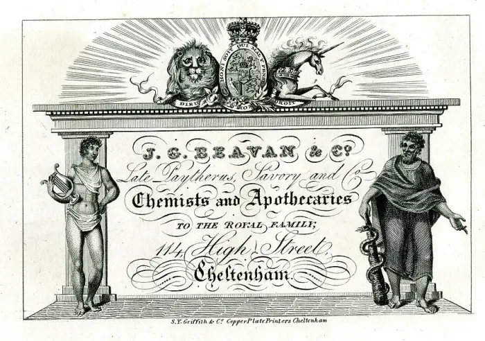 Framed Print : Advert, J G Beavan & Co, Chemists and Apothecaries Framed Print : Advert, J G Beavan & Co, Chemists and Apothecaries