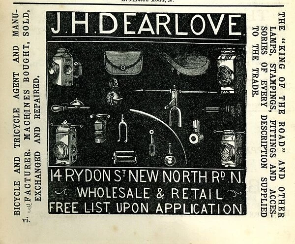 Advert, J H Dearlove, Bicycle Accessories