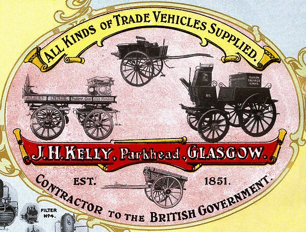 Advert, J H Kelly, Parkhead, Glasgow, Scotland