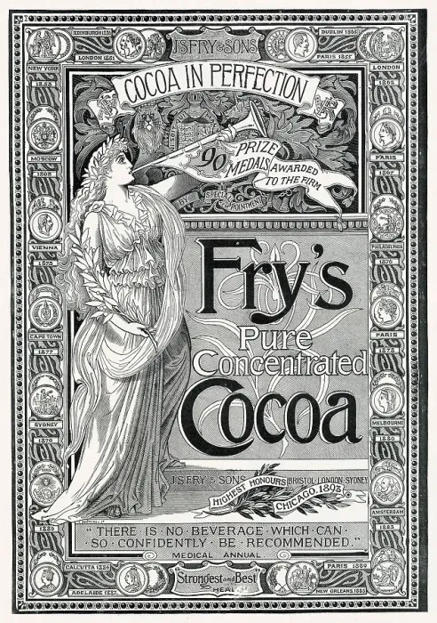Framed Print : Advert for J. S. Fry & Sons Cocoa 1894 Framed Print : Advert for J. S. Fry & Sons Cocoa 1894