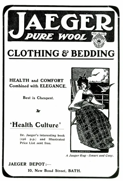 Framed Print : Advert for Jaeger Pure Wool, New Bond Street, Bath Framed Print : Advert for Jaeger Pure Wool, New Bond Street, Bath