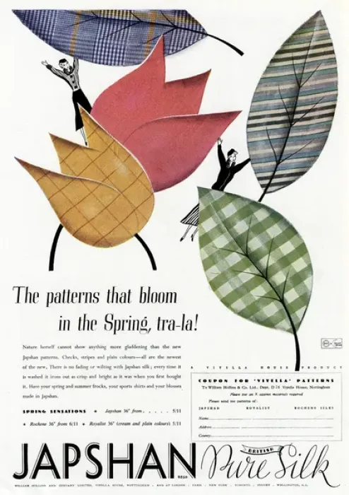 Framed Print : Advert for Japshan pure silk patterns 1935 Framed Print : Advert for Japshan pure silk patterns 1935