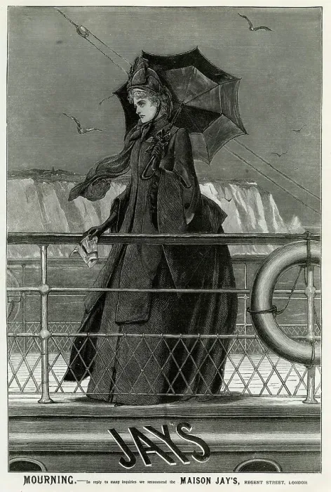 Framed Print : Advert for Jay's mourning dress 1888