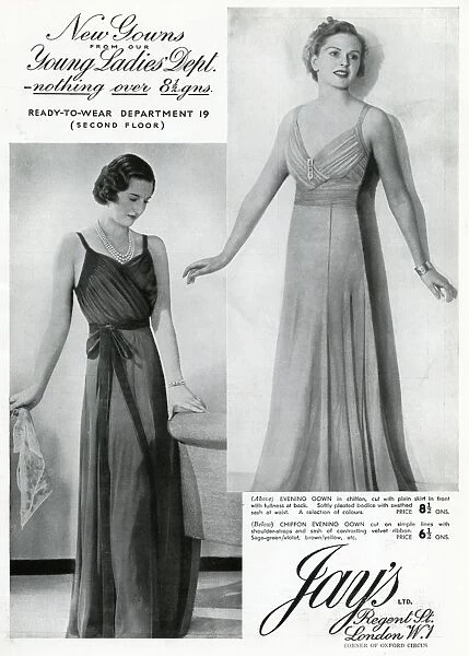 Advert for Jays ready-wear evening dresses 1937