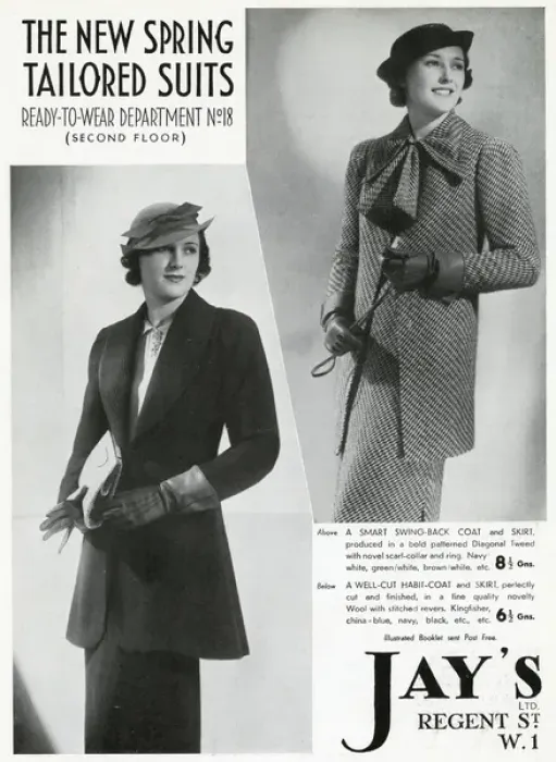 Framed Print : Advert for Jays spring tailored suits 1937 Framed Print : Advert for Jays spring tailored suits 1937