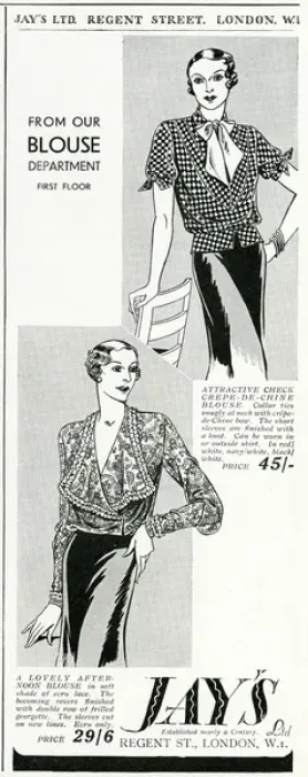 Framed Print : Advert for Jays womens blouses 1933 Framed Print : Advert for Jays womens blouses 1933