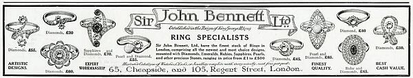 Advert for John Bennett ring specialists 1913