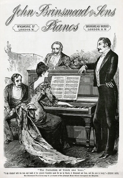 Advert for John Brinsmead & Sons pianos 1889
