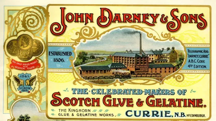 Framed Print : Advert, John Darley & Sons, Glue & Gelatine, Currie, Scotlan Framed Print : Advert, John Darley & Sons, Glue & Gelatine, Currie, Scotlan