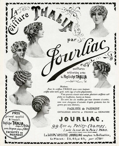 Advert for Jourliac hairpieces 1912