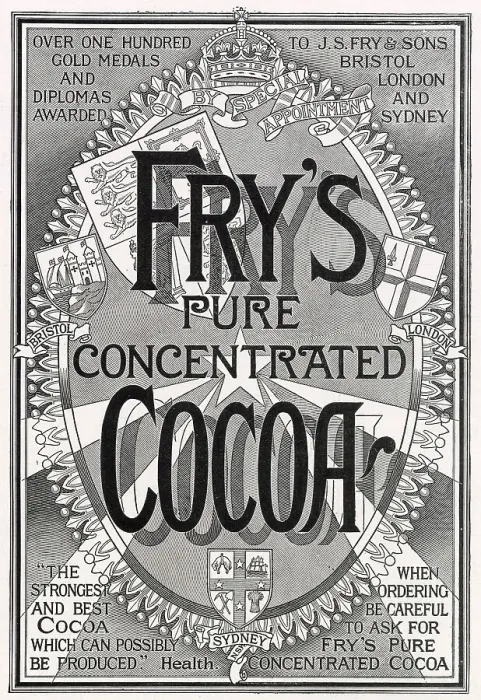 Framed Print : Advert for J.S. Fry & Sons Cocoa 1895 Framed Print : Advert for J.S. Fry & Sons Cocoa 1895