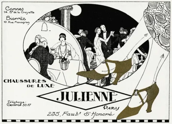 Framed Print : Advertisement for Julienne luxury shoes Framed Print : Advertisement for Julienne luxury shoes