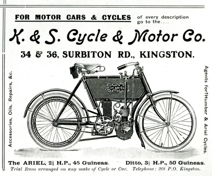 Framed Print : Advert, K &s Cycle & Motor Co, Kingston, Surrey Advert Framed Print : Advert, K &s Cycle & Motor Co, Kingston, Surrey Advert