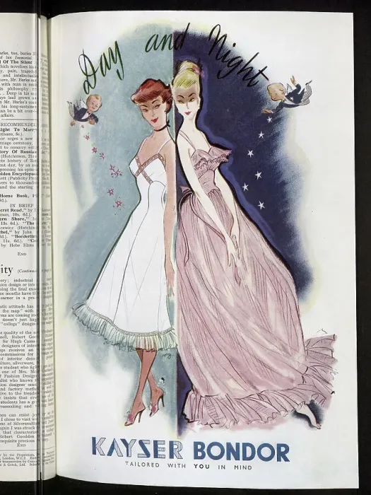 Framed Print : Advert for Kayser Bondor, makers of hosiery and underwear. Date: 1954 Framed Print : Advert for Kayser Bondor, makers of hosiery and underwear. Date: 1954