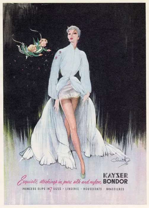 Framed Print : Advertisement for Kayser Bondor stockings Date: 1951 Framed Print : Advertisement for Kayser Bondor stockings Date: 1951