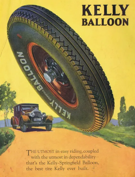 Framed Print : Advert for a Kelly Balloon tyre (1925-26) Date: circa 1926 Framed Print : Advert for a Kelly Balloon tyre (1925-26) Date: circa 1926