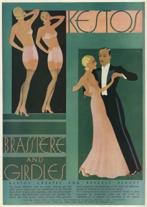 Framed Print : Advert for Kestos brassiere and girdles 1932 Framed Print : Advert for Kestos brassiere and girdles 1932