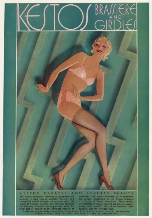 Framed Print : Advert for Kestos Brassiere and Girdles Framed Print : Advert for Kestos Brassiere and Girdles