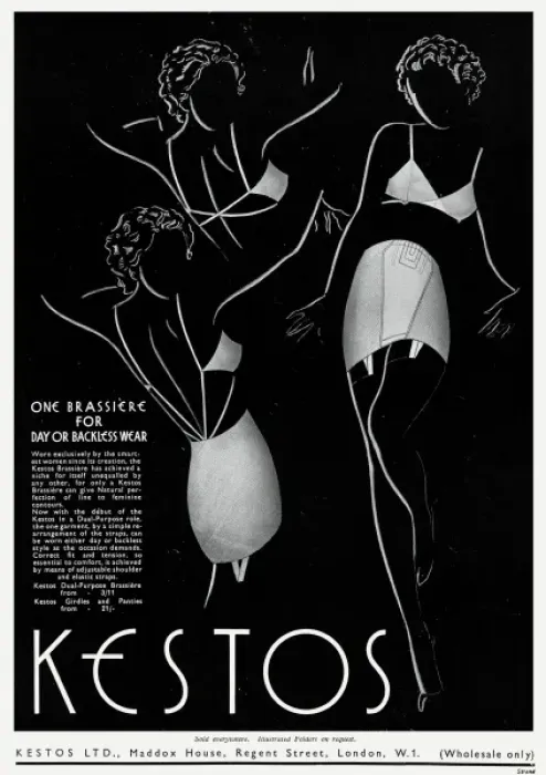 Framed Print : Advert for Kestos lingerie 1936 Framed Print : Advert for Kestos lingerie 1936