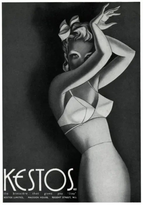 Framed Print : Advert for Kestos lingerie 1940