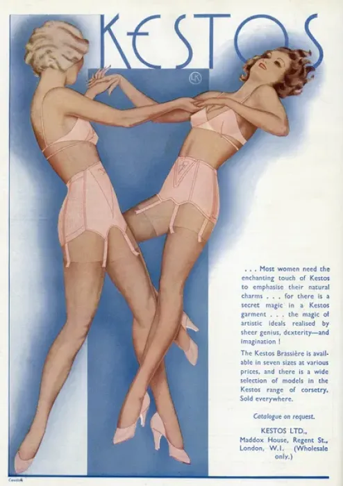 Framed Print : Advert for Kestos underwear 1934 Framed Print : Advert for Kestos underwear 1934