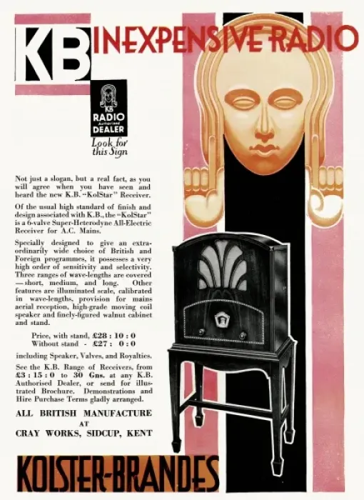 Framed Print : Advert for Kolster-Brandes in expensive radios 1931 Framed Print : Advert for Kolster-Brandes in expensive radios 1931