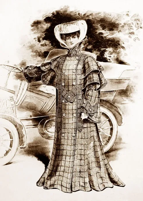 Framed Print : Advertisement for ladies fashion for early motorists Framed Print : Advertisement for ladies fashion for early motorists