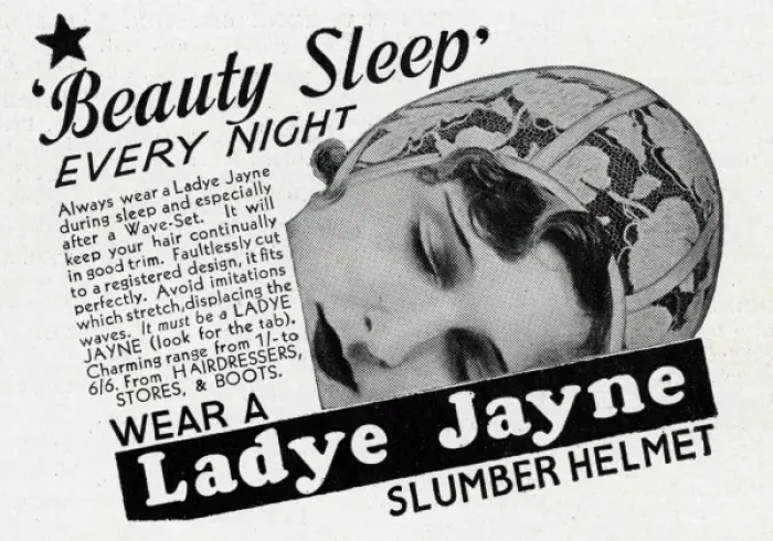 Framed Print : Advert for Ladye Jayne slumber helmet 1934 Framed Print : Advert for Ladye Jayne slumber helmet 1934