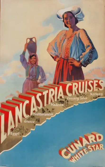 Framed Print : Advertisement, Lancastria Cruises, Cunard White Star Framed Print : Advertisement, Lancastria Cruises, Cunard White Star