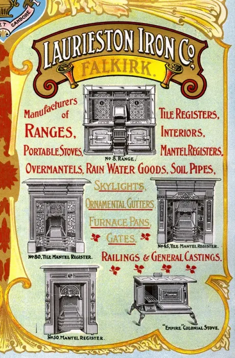 Framed Print : Advert, Laurieston Iron Co, Falkirk, Scotland Framed Print : Advert, Laurieston Iron Co, Falkirk, Scotland