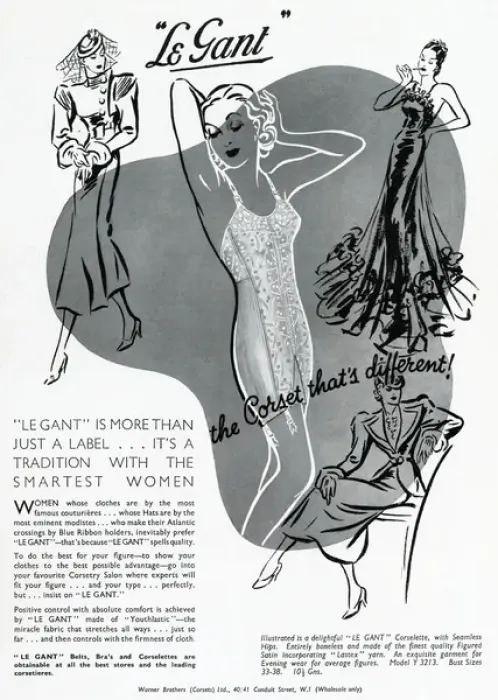 Framed Print : Advert for Le Gant corsets 1937 Framed Print : Advert for Le Gant corsets 1937