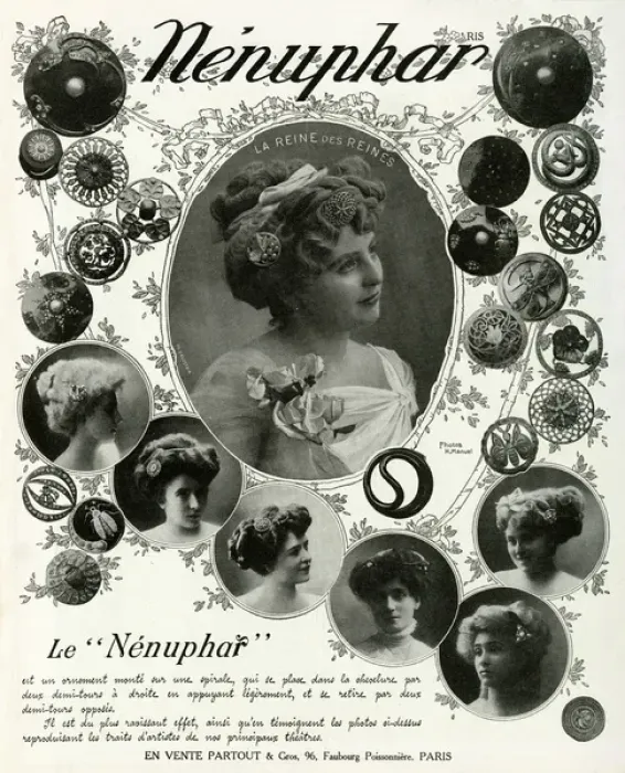Framed Print : Advert Le Nenuphar, hair accessories 1909 Framed Print : Advert Le Nenuphar, hair accessories 1909