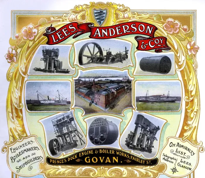 Framed Print : Advert, Lees, Anderson & Co, Govan, Scotland Framed Print : Advert, Lees, Anderson & Co, Govan, Scotland
