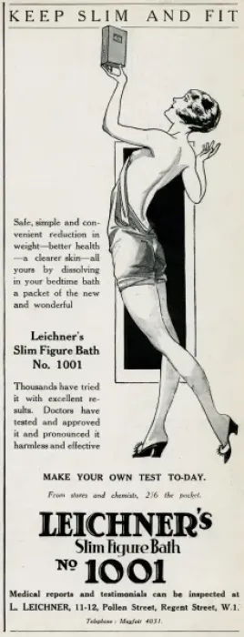 Framed Print : Advert for Leichners slim figure bath 1928 Framed Print : Advert for Leichners slim figure bath 1928