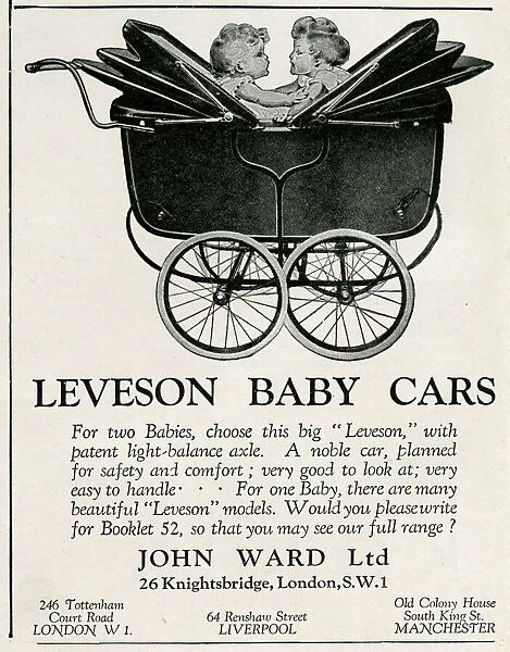 Advert for a Leveson double pram 1928