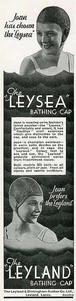 Advert for Leysea bathing caps 1934