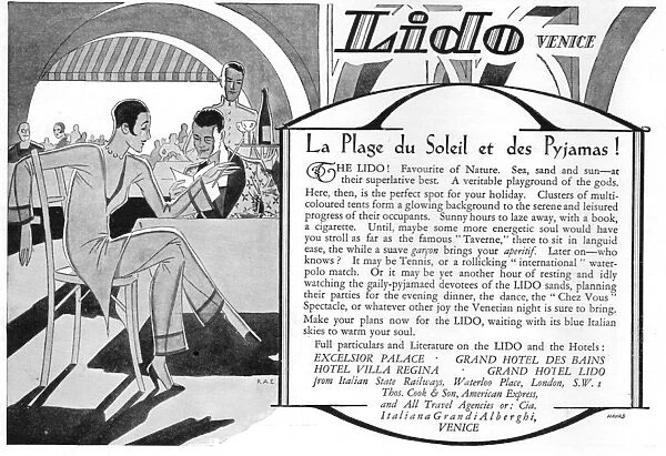 Advert for the Lido, Venice (1927)