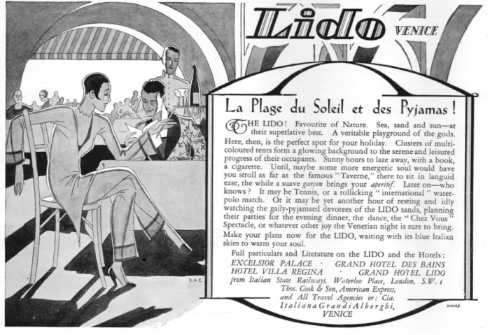 Framed Print : Advert for the Lido, Venice (1927) Framed Print : Advert for the Lido, Venice (1927)