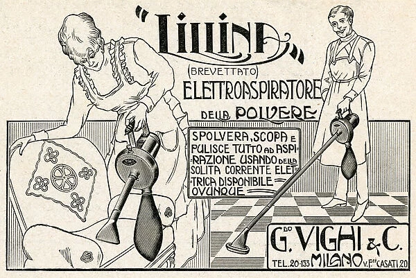 Advert for Lillina electric vacuum cleaner 1920