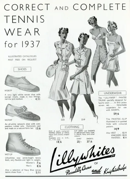 Framed Print : Advert for Lillywhites tennis clothing 1937 Framed Print : Advert for Lillywhites tennis clothing 1937