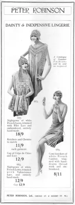 Framed Print : Advert for Lingerie at Peter Robinson Department store, Lond Framed Print : Advert for Lingerie at Peter Robinson Department store, Lond
