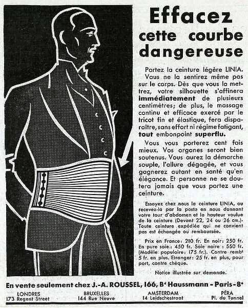 Advertisement for Linia-belts 1930s